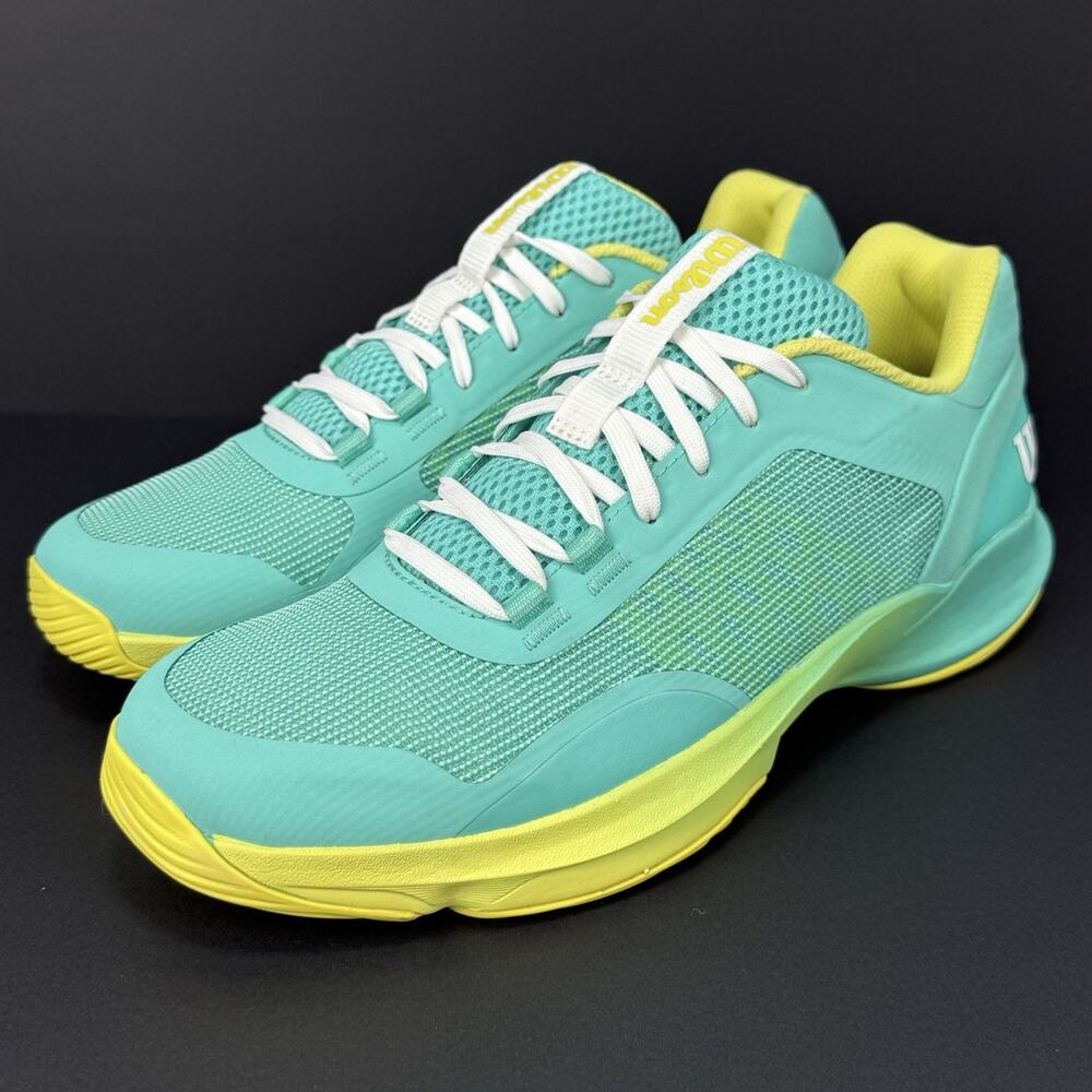 Wilson Hurakn Pro SAMPLE Men’s Tennis Shoes Size 9 Turquoise Yellow